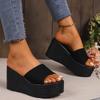 Zapatillas de cuña para mujer 2024 Primavera y Verano Nuevas Estilo Coreano Zapatillas de Plataforma de Suela Gruesa para Mujer para Exterior