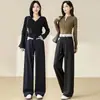 Jeans Rectos para Mujer, Nuevo Estilo de Verano, Cintura Alta, Adelgazantes, Pantalones de Pierna Ancha Fluidos, Cinturilla Bordada, Corte Holgado, Pantalones Casuales Versátiles