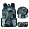 Set de Mochila Escolar de Tres Piezas de Naruto Transfronterizo para Estudiantes de Primaria y Secundaria, Mochila Infantil, Bolso de Hombro