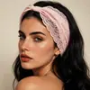 Diadema de Encaje Hueco Retro con Borde Elástico Ancho, Pañuelo de Cabeza de Cintura Moderno para Viajes de Primavera y Verano y Accesorios para el Cabello de Playa