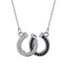 Colar de clavícula em forma de ferradura dupla em forma de U com diamantes preto e branco estilo coreano europeu e americano, colar de liga de moda criativa de desejo transfronteiriço