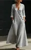 Novedad Otoño e Invierno 2026 Ropa Europea y Americana para Mujer Transfronteriza Sitio Independiente de Amazon Vestido Largo Casual de Vacaciones con Cuello en V para Mujer