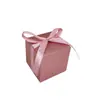 Caja de Dulces de Venta Caliente Transfronteriza Caja de Dulces para Boda Europea Caja Cuadrada Oro Rosa Caja para Empaque de Dulces de Cumpleaños