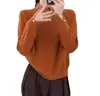 Camisa Base de Malha Gola Meia-Alta Estilo Europeu para Mulheres, Nova Moda Primavera e Outono, Muito Estilosa e Bonita, Top Suéter de Corte Justo