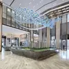 Departamento de Ventas del Salón de Banquetes del Hotel Proyecto a Gran Escala Araña de Cristal Creativa No Estándar Forma Especial Luminarias de Vidrio Personalización