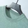 Suéter de Cachemira de Manga Corta para Hombre Primavera y Otoño Nuevo Negocios Cuello Redondo Tejido con Camiseta Básica de Moda Casual Simple