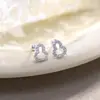 Pendientes de Plata de Ley S925 Nuevos Chinoseríe Fulu Incrustados de Diamantes Corte Flash Hueco de Calabaza para Mujer Pequeños, Exquisitos, Simples y de Alta Gama