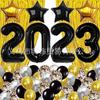 Pancarta de Graduación Temática Negro Dorado Globos de Papel de Aluminio Estrella de Cinco Puntas de 18 pulgadas Set de Decoración para Fiesta de Graduación 2026