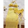 Traje de Baño Bikini de Tres Piezas Puramente Sensual Famoso en Internet para Chicas Hot de Pecho Pequeño, Impresionante Vestido Largo para Vacaciones en la Playa y Aguas Termales Marinas