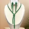 Collar de Borla de Zirconia Aretes Set de Dos Piezas Moda Europea y Americana Lujo Accesible Cadena Elegante para la Clavícula Accesorios de Nicho de Alta Gama para Mujeres