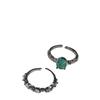 Anel estilo Qianjin palaiba retro zircônia verde microincrustado feminino empilhável elegante de alta qualidade luxo leve