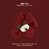 Gorro de Invierno para Niños Yipan Estilo Nuevo Rojo Atmósfera de Año Nuevo Gorro de Lana Tejido Cálido Gorro con Protección para Orejas de Bebé