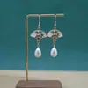 Novos Brincos Antigos Chinoiserie com Borla Longa de Contas Acessórios Chinoiserie Dinastia Han Brincos Flor Leque Laço