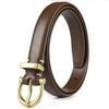 Cinturón Clásico de Piel Genuina Combinable Cinturón Delgado Cinturón Decoración Combinable Celebridad de Internet Botón de Pin Traje Cinturón para Jeans