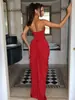 Otoño 2026 Nuevo Vestido de Noche Antideslizante Espina de Pescado Color Sólido Sexy sin Tirantes para Mujer Europeo y Americano Amazon
