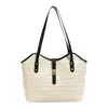 Bolso tejido de moda para mujer, nuevo bolso tote de paja para vacaciones primavera-verano 2026, bolso de hombro tipo cesta de gran capacidad