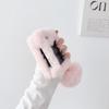 Funda Plegable para Samsung Zflip 50% de Descuento con Colgante de Corazón, Funda Peluda para Zflip7/4, Funda Protectora de Felpa Rayada