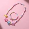 Juego combinado de collar y pulsera de caramelo de colores mixtos, joyería para niños, acrílico de colores mixtos, hecho a mano, DIY, joyería con cuentas para mujer