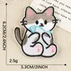 Parche Bordado de Gato Lindo de Dibujos Animados Autoadhesivo DIY Accesorios para Fundas de Teléfono Venta Directa de Fábrica Parche Applique