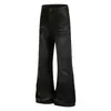 Jeans flare estilo retrô americano lavado com orelhas de gato para homens e mulheres, novas calças versáteis de corte slim para o outono