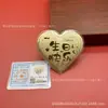 Amor en el Día de San Valentín Chino 52Mg Un Corazón Amor Oro Pastillas Oro Puro 999 Regalo del Día de San Valentín Concha de Agua Oro Al por Mayor