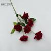 Flores Artificiais de Rosa Pequena de Alta Qualidade com Seis Cabeças para Decoração de Casa, Arranjos Florais, Flores Falsas para Exibição na Sala de Jantar e Sala de Estar, Rosas Artificiais