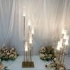 Nuevos accesorios de boda galvanoplastia de cinco cabezas Festival Dorado lámpara de grano de arroz alto diseño del sitio de la boda adornos de decoración de mesa T