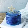 Estrella de Cinco Puntas Hueca de Hierro Forjado Perla Enchufe Luna Tarjeta de Amor Decoración de Mesa de Postres para Hornear Pastel de Cumpleaños