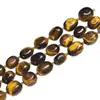 Piedra de Ojo de Tigre Amarilla Natural Irregular Lisa con Cuentas Sueltas Ovaladas Accesorios para Joyería DIY Collar Pulsera con Cuentas