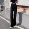 Calça de terno feminina preta para primavera e outono de 2026, nova calça de trabalho cropped de cintura alta de perna reta para pessoas baixinhas, calça profissional slim fit