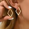 Pendientes de estilo coreano de gran venta transfronteriza, con diseño geométrico cuadrilátero sencillo para mujer, con forma de oreja de nicho.
