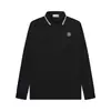 Camisa Polo Clásica de Verano Cross-Border Stone Bordado con Logo Pequeño Camiseta de Manga Larga Holgada Business Casual Unisex Moderna
