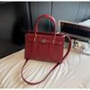Bolso de Textura de Alta Gama con Patrón de Cocodrilo para Mujer 2025 Nuevo Diseño Nicho Bolso de Hombro Versátil Bandolera Bolso Kelly