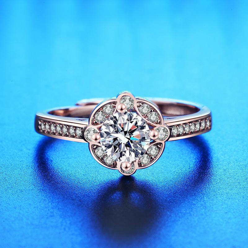 仿莫桑钻四爪戒指女