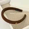 Diadema de Punto Elegante Retro Estilo Coreano con Logotipo de Letra de Gama Alta, Diadema de Esponja Versátil y Sencilla para Salir