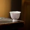 Xícara de chá de porcelana branca de alta qualidade com orquídea pintada à mão, xícara de flor de cerâmica feita à mão, xícara grande para o mestre, xícara de kung fu, xícara individual