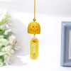 Placa Acrílica com Mensagem de Bênção, Sino de Liga Colorido com Rosto Sorridente, Pingente de Carrilhão de Vento, Corrente para Celular, Decoração de Interior de Bolsa e Carro