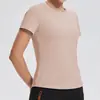 Camiseta Deportiva de Yoga Transfronteriza Nueva para Mujer, Cuello Redondo, Ligera, Transpirable, Corte Holgado, Top de Fitness, Camiseta de Manga Corta para Maratón al Aire Libre