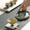 En el Bosque, Regreso a los Pinos - Cerámica Pintada a Mano con Nubes Propicias y Loto de Tinta, Una Tetera y Una Taza, Juego de Té, Regalo para Ancianos o Líderes, Recuerdo
