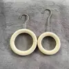 Gancho para Exhibición de Tienda de Ropa, Gancho en S, Perchero para Ropa, Tablero Colgante de Madera de Haya, Pinza para Ropa y Sombrero, Pinza Individual, Anillo Redondo de Madera Maciza
