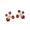 Pendientes rojos Ancola 2024 nuevos de alta gama otoño e invierno pendientes de flor diseño femenino pendientes de nicho