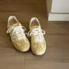 Zapatos Deportivos de Malla Transpirable Amarillos Retro Alemanes para Entrenamiento Mujer 2026 Verano Nuevos de Malla Transparente Casuales Zapatos de Tabla Zapatos Blancos Pequeños para Mujer