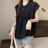 Camisa Zen de Diseño, Camisa de Verano para Mujer de Estilo Chino Nuevo, Nicho Francés Blanco de Manga Corta, Top Holgado de Estilo Chino