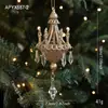 Nuevo colgante de purpurina dorada y plateada árbol de Navidad adornos decorativos de cristal decoraciones colgantes de alta gama decoraciones navideñas