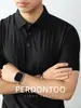 [Seda Nuvem Fresca] Camisa Polo Leve de Alta Qualidade Sem Costura Masculina de Manga Curta para Verão, Business, Não Amassa, Secagem Rápida, com Gola