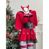 Huan Ye Europeo y Americano Halloween Deviruchi cosplay Uniforme Club Nocturno Escenario Vestido de Terciopelo Vestido de Navidad Mujeres