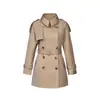 Casaco Trench Comprimento Médio Khaki 2026Dfvf Castelford para Mulheres Baixas, Jaqueta Estilo Britânico