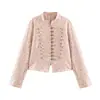 Ropa europea y americana de primavera y otoño transfronteriza, blazer elegante de corte court con estampado floral, ajustado, de manga larga