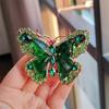 Broche Mariposa de Cristal de Industria Pesada Moda Animal Insecto Broche para Mujer Corsage Versátil para Abrigo Medio