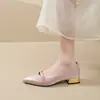 Zapatos de tacón bajo estilo francés, punta fina y escotados para mujer, Nuevos Zapatos de Verano 2026 estilo Hada para Combinar con Vestidos, Suaves Zapatos Mary Jane de Piel